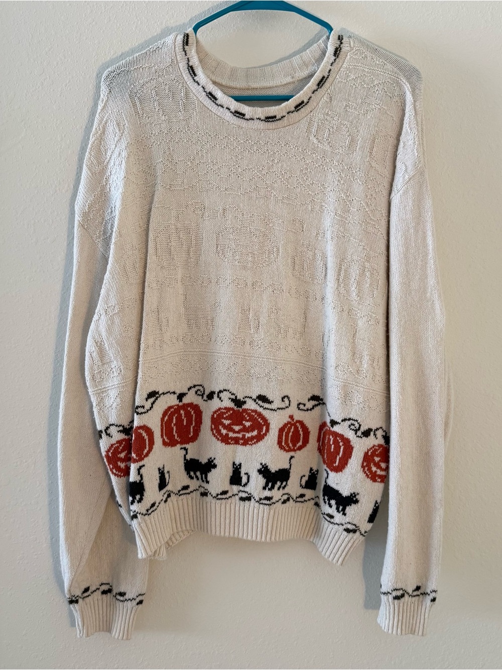 Pumpkin & Black Cat Knit Sweater